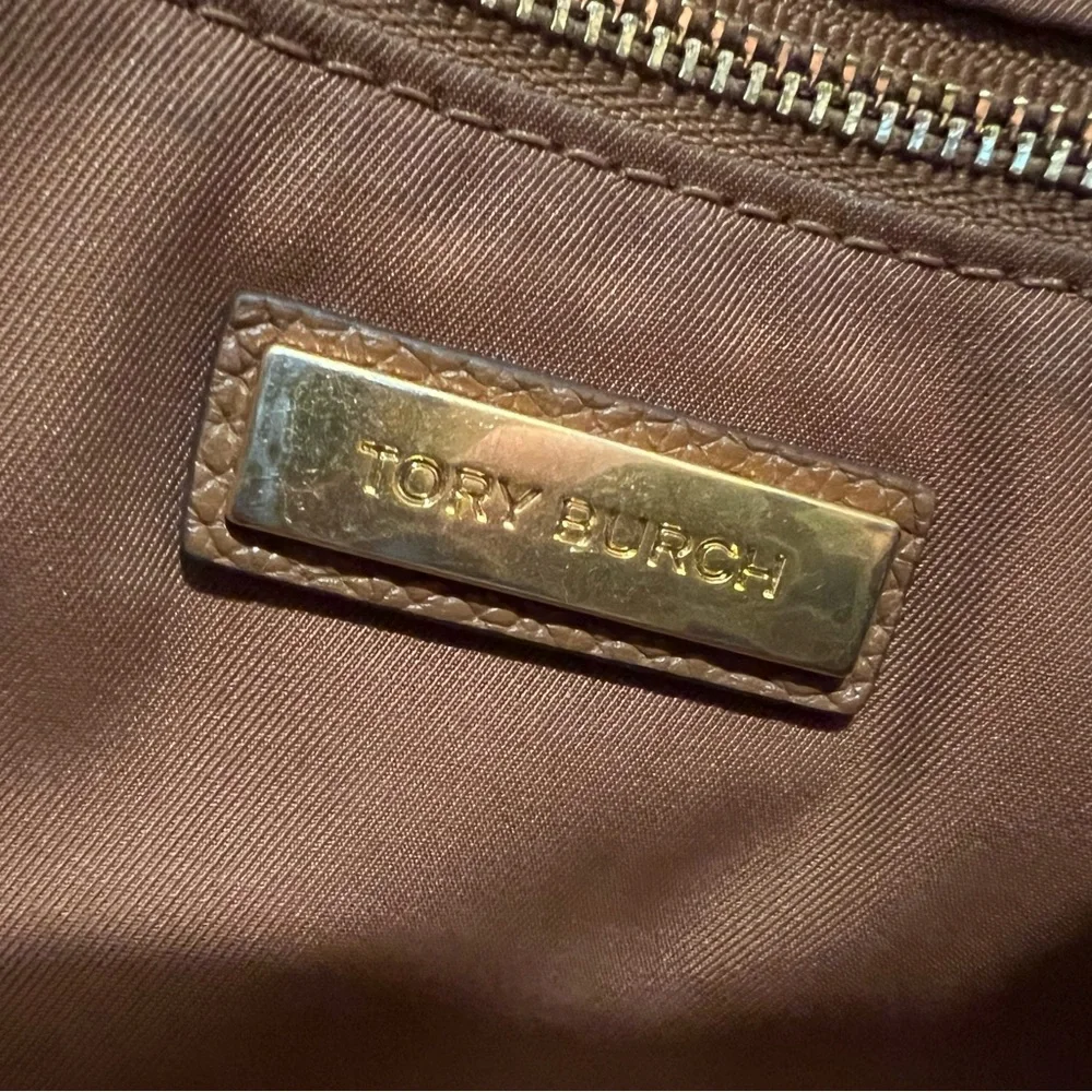 Tory Burch Brown Pebble Leather Tote Bag